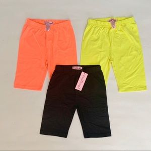 Girls multi colored 3-pack biker shorts